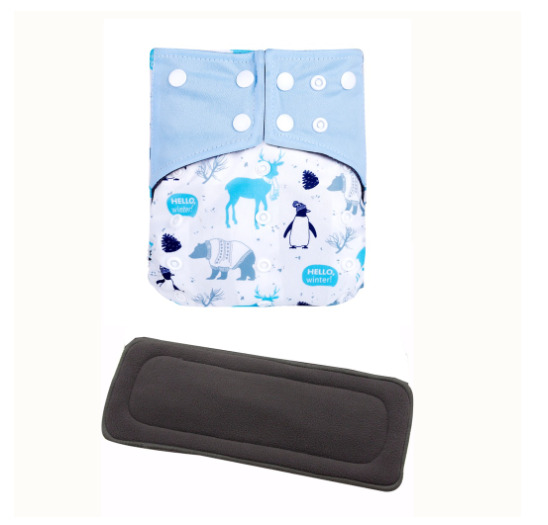 Cloth Diaper 1 Set With Bamboo Charcoal Inserts In Stocks D9