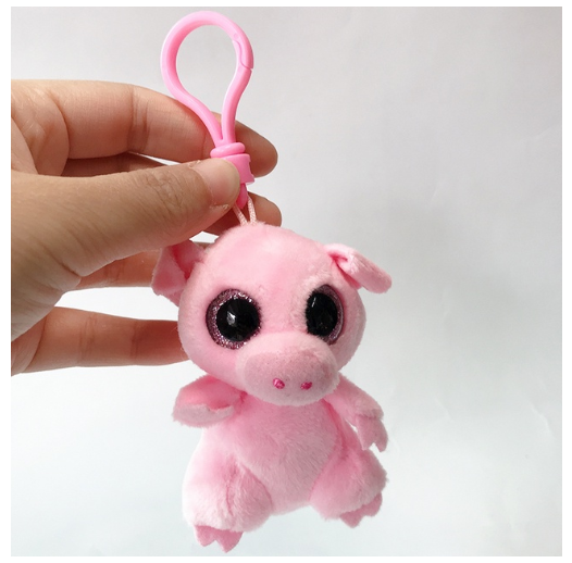 Ty Beanie Big Eyes Keychain Pendant Sloth Monkey Cat Fox Puppy Rabbit Soft Plush Backpack Decor Doll Birthday Gift For Kids 10CM C9