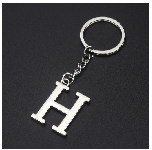 New A-Z 26 Letter Key Chains Stainless Steel Keychain Charm Fashion Accessories Key Ornaments H