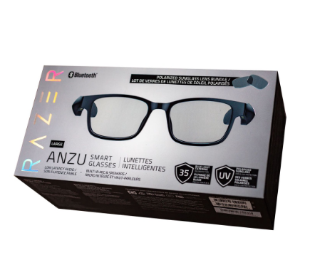 Razer Anzu Smart Glasses ( Rectangle Design, Large ) - Bluetooth Audio Glasses