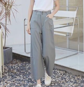 1440 Ladies High Waist Trousers Cotton Linen Women Casual Pants