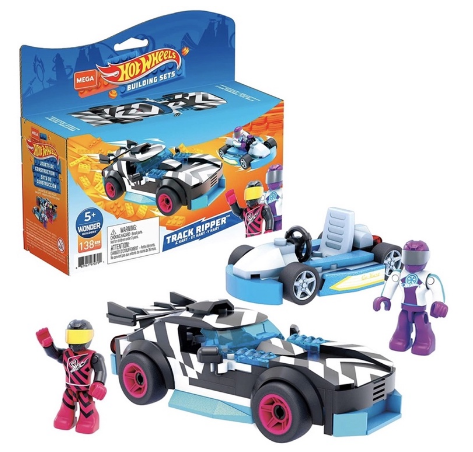 Hot Wheels Mega Construx Track Ripper and Kart Construction Set, Building Toys for Kids 5 Years Up
