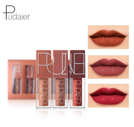 Pudaier 5Colors/Set Long-Lasting Matte Lipstick Pumpkin Red Lips Makeup