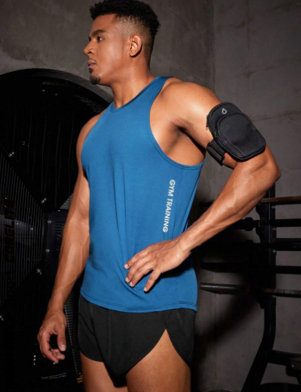 Manfinity Sport Corelite Men's Letter Printed Sport Tank Top Workout Tops