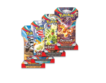 Pokemon TCG: Scarlet & Violet—Obsidian Flames Sleeved Booster Pack (Set of 4Packs)