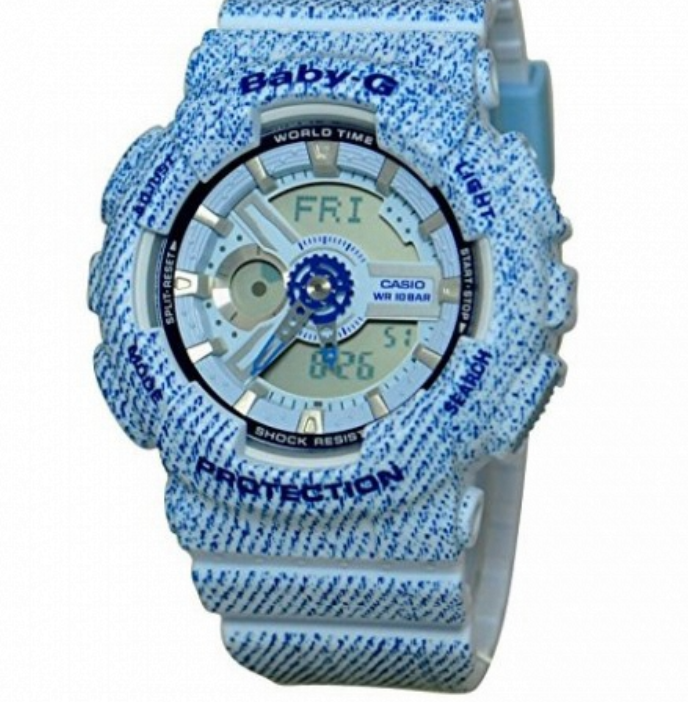 Casio Baby-g BA-110DC-2A3 Digital Analog Rubber Strap Watch For Women