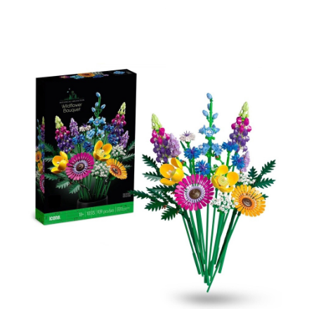 Building Block Flower Bouquet Valentine's Day Gift Puzzle Assembled Building Block Toy