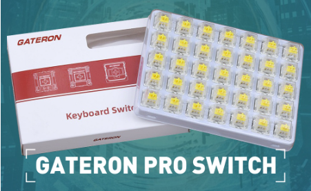 35 PCS GATERON PRO PRE-LUBED YELLOW/RED LINEAR SWITCHES - Official Gateron Packaging