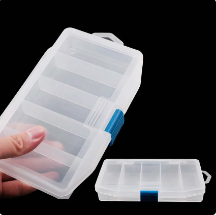High Quality 5 Compartments Transparent Visible Plastic Fishing Tackle Box Fishing Lure Storage Box Case Fish Tool