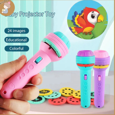 Kissdora Cartoon Projector Flashlight Baby Toys Educational Toys for Kids