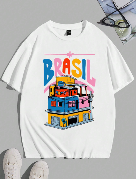 Gabriel Sa Retro Street Men Letter & Cartoon Graphic Tee