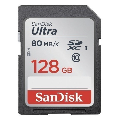 SanDisk Ultra SDSDUNR 128GB UHS-1 Class 10 SDXC Memory Card (Speed Up to 90MB/s)