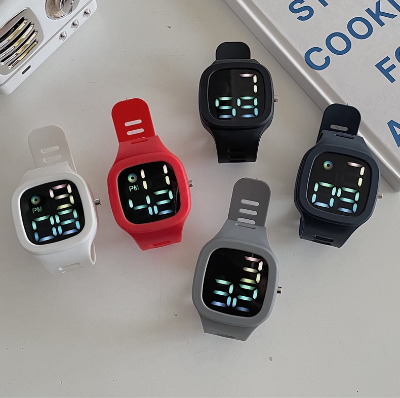 Fashion Square Electronic Sports Watches Women Silicone Band LED Digital Watch