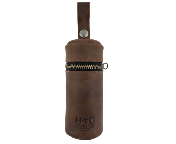 Hide & Drink, Cylinder Golf Bag Handmade from Full Grain Leather - Portable Ball Case with Hanger, Sports & Outdoors Accessories - Bourbon Brown