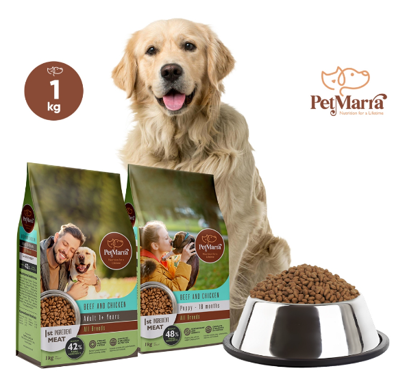 PetMarra Adult Dog / Puppy Dry Food Beef and Chicken Flavor 1kg Collection dogs kibble