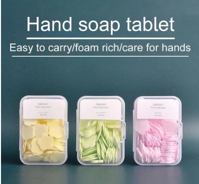 DHD Disposable Soap Paper Travel Soap Paper Washing Hand Bath Clean Scented Slice Sheets  100PCS