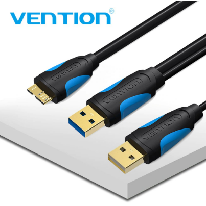 Vention Micro USB 3.0 Dual USB With Power Supply Cable Male To Male 5Gbps Data Sync For Phone