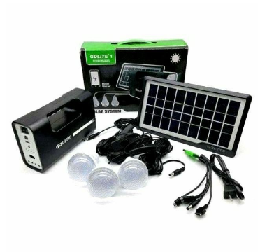 CQW.NO1 GD-8017 Solar Lights System with 3 Hanging LED Bulbs Solar Panel