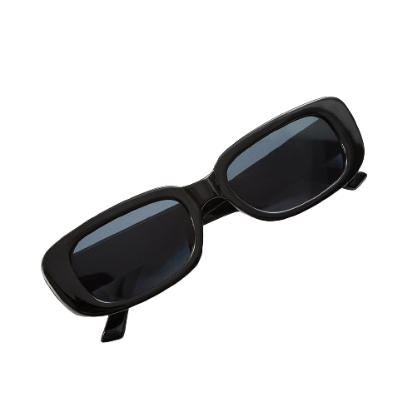 (KOL's pick) Lovito Casual Plain Sequare Frame Classic Aesthetic Sunglasses Glasses With Box L17M181 (Black)
