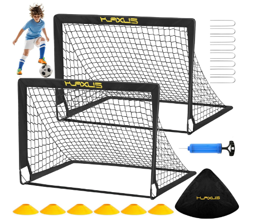 Soccer Goals for Backyard, 2 Set Kids 4x3 ft Portable Soccer Training Equipment, Pop Up Soccer Net with Soccer Ball for Kids Toddler Youth Adult Indoor Outdoor Sports Games
