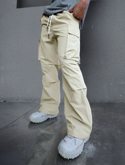 Manfinity EMRG Men Solid Color Pocket Design Daily Wear Trousers