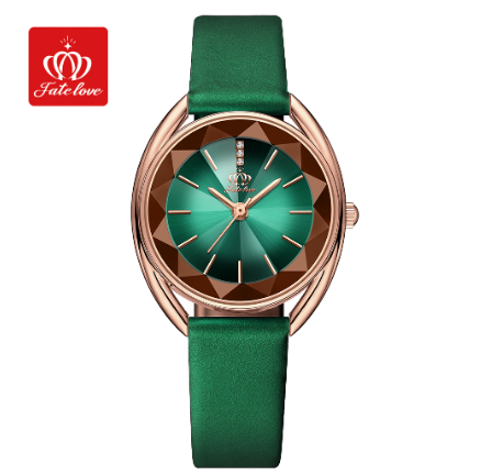 Fate Love Watch For Women Waterproof Leather Strap Stainless Steel With Box Original Quartz Luminous Authentic Fashion Watches GREEN STRAP