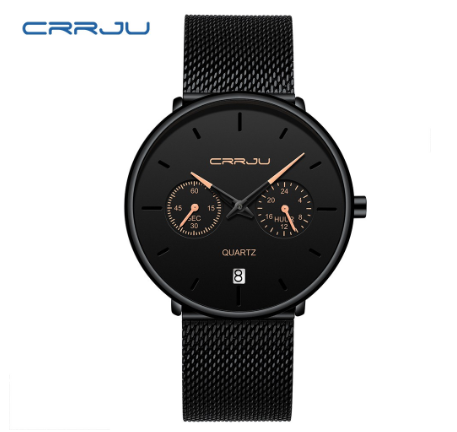 CRRJU Men's Watch Stainless Steel Casual Business Sports Quartz Waterproof 2162 XM No Box M04