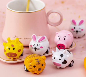 Cute Animal Pull Back Car Tiger Inertia Car Toys For Children Boys Girls Interesting Kids Gifts Toy 1pcs