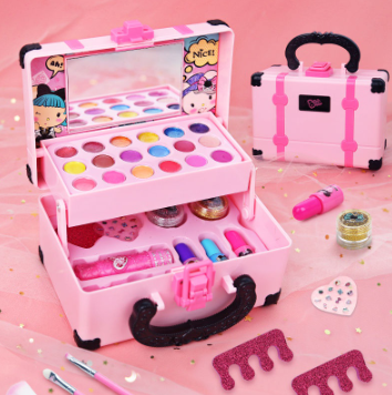 33 Pcs Kids Make Up Set for Kids Non Toxic Toys for Girls Lipstick Toys Kids Washable Makeup Box