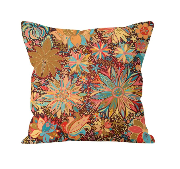 High-End Artistic Floral Decorative Pillows, Living Room Sofa Decorative Cushion Covers, Square Pillowcases
