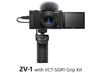 Sony ZV-1/ ZV1 Vlogging Camera with Zoom lens and Fast Hybrid AF with VCT-SGR1 Grip Kit + Free 64GB