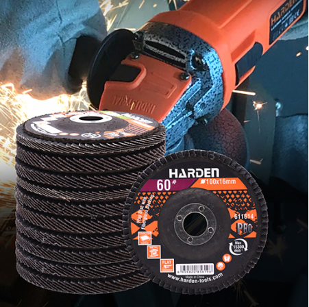 Harden 100X16mmX40,60,80,120# Curved Flap Disc With Fiberglass Backing Aluminum Oxide Flap Discs Cur