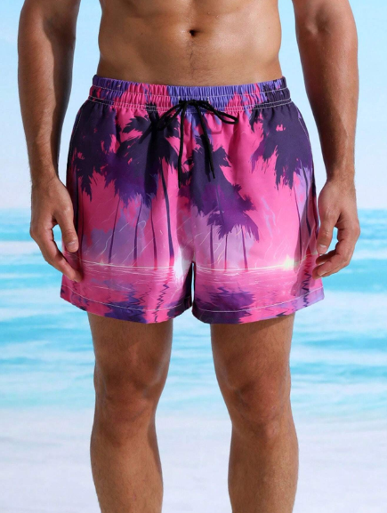 Men's Vacation & Leisure Seaview Printed Beach Shorts