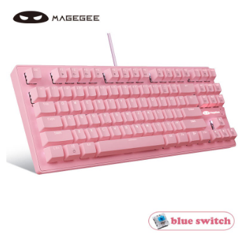 MageGee MK1 TKL Mechanical Gaming Keyboard Blue / Red Switch 87 Keys LED Backlit Wired Keyboard for Windows PC Gamers