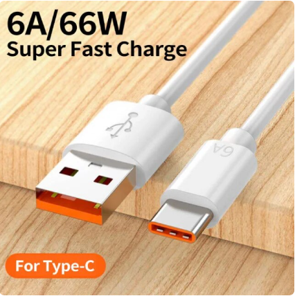 6A 66W USB Type C Cable Wire For Huawei P30 P40 Xiaomi mi 11 Redmi Mobile Phone Fast Charging USB C Cable Type-C Charger Cable