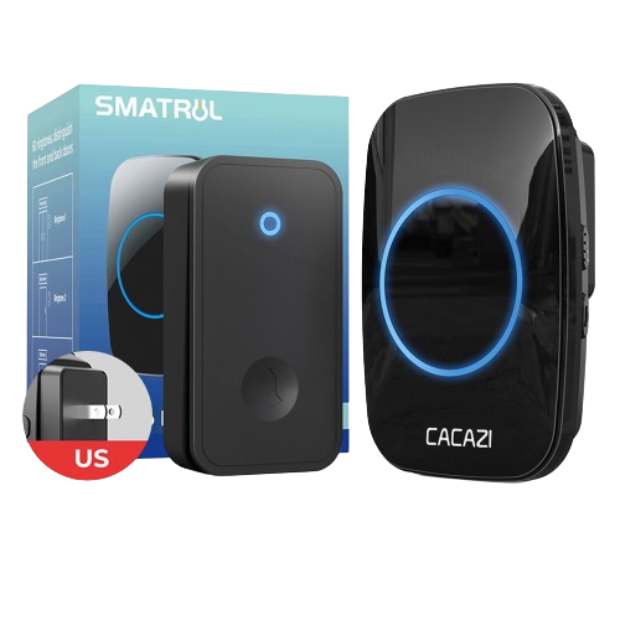 SMATRUL Cacazi 60 Ring Self Powered Waterproof Wireless Doorbell Doorbell Waterproof Cover Ring Battery Free Electric US Plug Smart Home 300 Meter Model A10