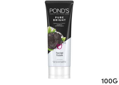 Pond's Pure Bright Facial Foam with Charcoal, Niacinamide and Green Tea for Pollution Detox 100g