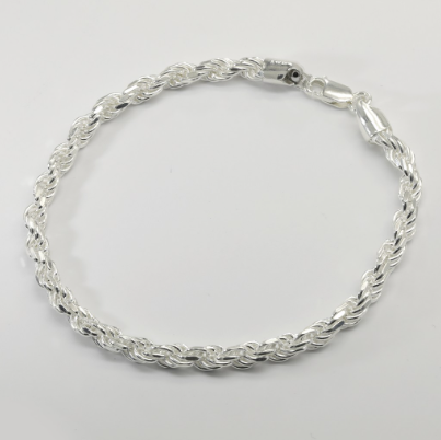 Silver WM065 Italy 925 Rope Men's Bracelet