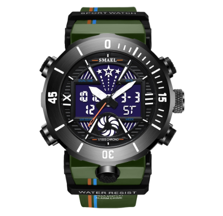SMAEL Sports Watch for Men Top Brand Male LED Alarm Clock Digital Quartz Wrist Watches Military Waterproof Dual Display Watch 05