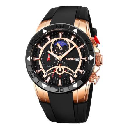 SKMEI Sports Quartz Watch For Men Waterproof Original 9270 ROSEGOLD BLACK