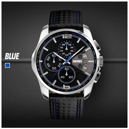 Skmei Quartz Watch Men Leather Strap Waterproof Watch 4