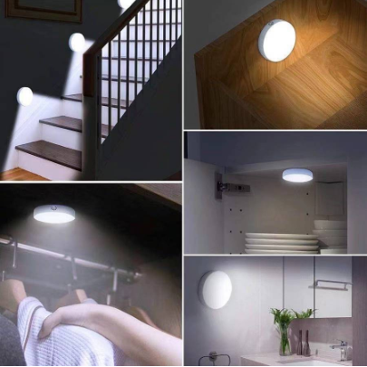 USB LED Light Sensor Control Night Light Mini Novelty Round Bedroom Lamp Lights