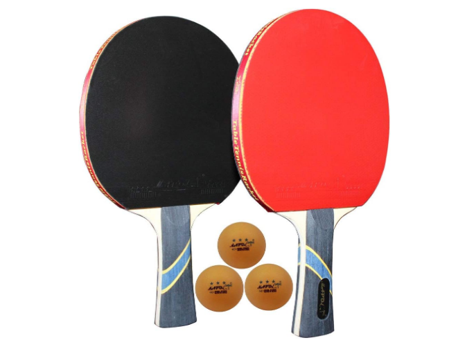 2 Pack of 4 Star Professional Ping Pong Paddle Advanced Training Table Tennis Racket with Carry Case