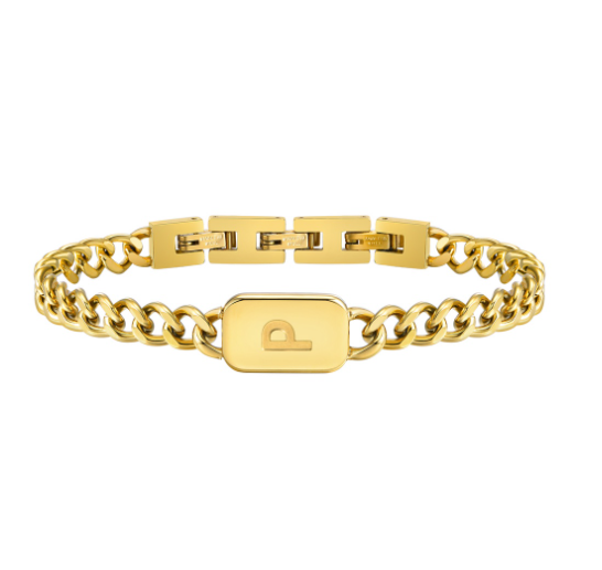 Vnox Letter Cuban Chain Bracelet for Women Men18K Gold Initial Name Stainless Steel 7MM Bracelet Chain Couple Gift Jewelry P