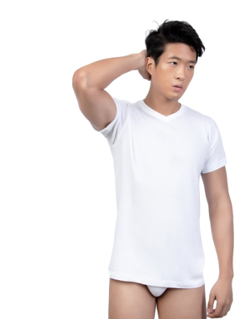 Hanes Easy Fit High V/Neck Singles