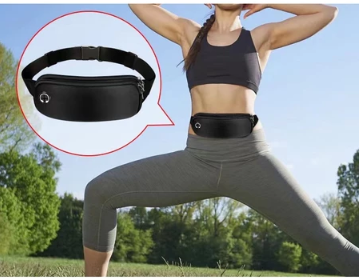 Double zipper pocket anti splash waist bags sports bag fitness running storage belt travel waist bag
