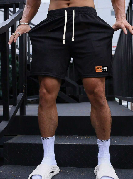 Summer New Men's Shorts, Simple Style, Trendy Personalized Letter Print Pattern, Casual Sports Fitness Running, Romantic Date, All-Match Half Pants For Men