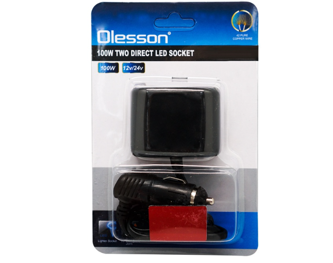 Olesson 2 Direct LED Socket 1644 100W- Car Charger Socket