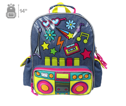 Cool Kids Skater and Boombox Design 14" Backpack