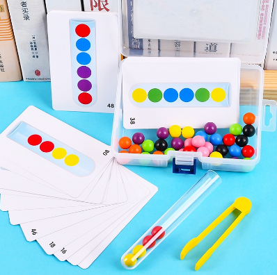 Clip Beads Test Tube Children Logical Concentration Stacking Toy Color Classification Matching Game Kid Educational Toys
